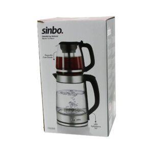 CAM ELEKTRİKLİ ÇAY SETİ ÇAYCI 2LT+1.2LT 1500W MAVİ LEDLİ 360 DERECE ÇELİK SÜZGEÇ KROM KAPLAMA (5286)