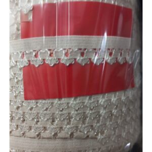 Çamaşır Lastiği Dantelli 1 cm 75 Metre 1 Top Krem