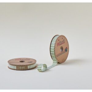 Biye Kalın Çizgili Katlı F12 Yeşil 2 cm 25 Metre %65 Koton %35 Polyester