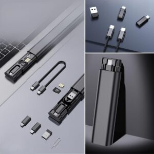 Cep Tipi 60W Bas Aç Type-C,İphone Şarj,Micro USB Hızlı Şarj Data Kablo Seti (5286)