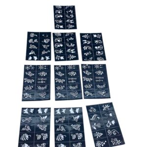 ÇİÇEKLİ 10X14CM TÜP KINA DESEN ÇIKARTMA ŞABLONU 12 PARÇA (5286)