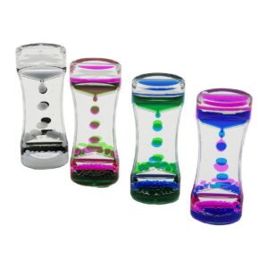 ÇİFT RENK SU ÇİFT KATLI DAR ŞİŞE MODEL  SULU KUM SAATİ MİKA AKRİLİK PLASTİK 13.7 X 5.2 X 3.3CM (5286)