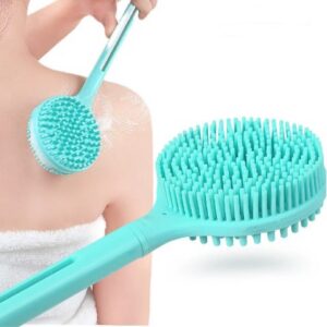 Çift Taraflı Silikon Uzun Saplı  Banyo Fırçası CM-331 (5286)