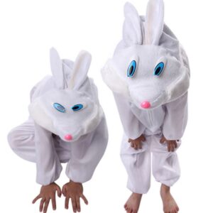 Çocuk Tavşan Kostümü Beyaz Renk 2-3 Yaş 80 cm (5286)