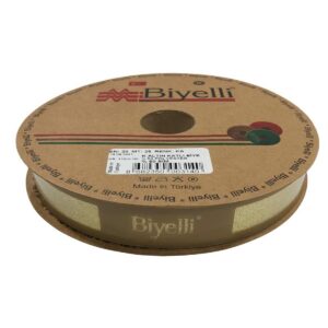 Biye Simli Katlı Ka Altın 2 cm 25 Metre %50 Simli % 50 Polyester