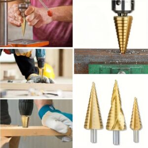 ANKAVERSE® 3 Parça Kademeli Matkap Ucu Paslanmaz Uç Alüminyum Sac Demir Delme Seti