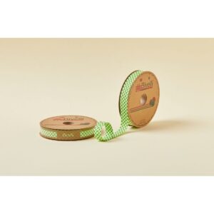 Biye Ekoseli Katlı E05 Yeşil 2 cm 25 Metre %65 Koton %35 Polyester