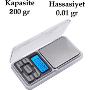 Dijital Hassas Elektronik Kuyumcu Cep Terazisi Tartı 200 gr 0.01 gr (5286)
