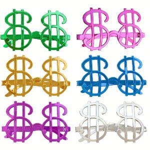Dolar Şekilli Metalize Parti Gözlüğü 6 Adet (5286)