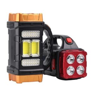 ANKAVERSE® Solar ve USB Şarjlı LED + COB El Feneri | 1500 mAh Şarjlı Taşınabilir Çalışma Işığı–Su Geçirmez HB-2678