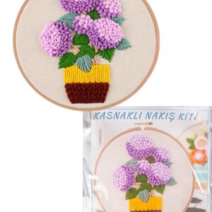 Nakış Kitleri Kasnaklı 13.5 X 18.8 cm Ortanca