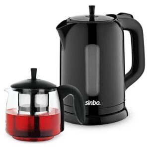 ELEKTRİKLİ CAM DEMLİKLİ PLASTİK ÇAYCI SETİ 1600W 1.7LT - 0.7LT STM-5840 (5286)