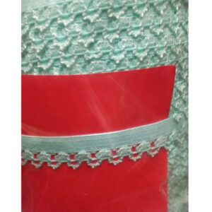 Çamaşır Lastiği Dantelli 1 cm 1 Metre Su Yeşili