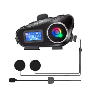 ANKAVERSE® Q58 Motorsikletler İçin Fener Özellikli SD Kart Bölümlü LCD Ekranlı Kablosuz Bluetooth Kulaklıklı – Suya Dayanıklı Kask Kulaklığı