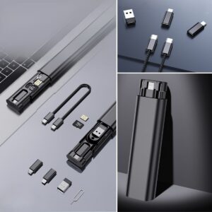 ANKAVERSE® Cep Tipi 60W Bas Aç Type-C,İphone Şarj,Micro USB Hızlı Şarj Data Kablo Seti