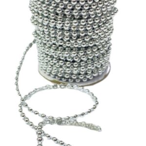 Dikilebilir Sıralı İnci Tekli En 1 cm Gümüş 5 Metre