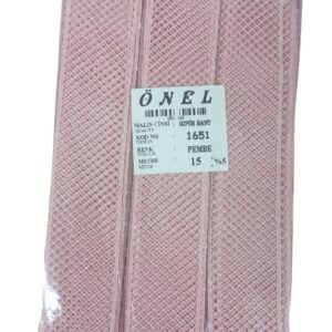 Dantel Polyester Güpür Bant Pembe 15 Metre En 3 cm ON-1651-P