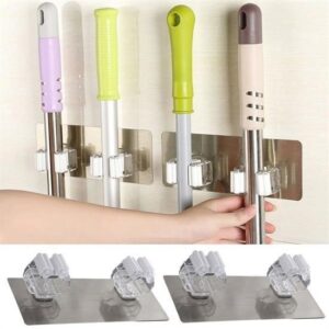 ANKAVERSE® Pratik Organizer 4lü Yapışkanlı Fırça Paspas Mop Fırça Sabitleyici Ergonomik Alet Aparatı