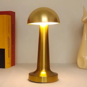 Forlife Dekoratif Şarjlı LED Mantar Masa Lambası Gold FL-8055 (5286)