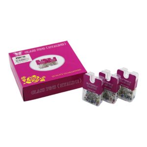 GLASS PINS HYALINE BUTTERFLY 1200 ADET RENKLİ TOPLU BAŞÖRTÜ İĞNESİ ŞEFFAF PLASTİK ASKILIKLI KUTULU (5286)