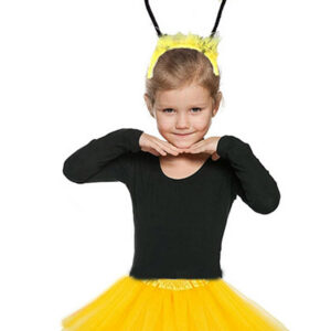 Gösteriler İçin Sarı Arı Tütü Etek ve Sarı Ponponlu Arı Taç Seti (5286)