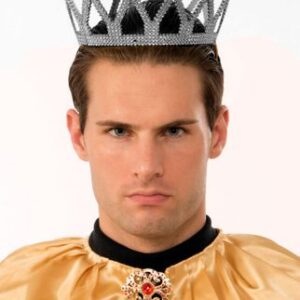 Gümüş Renk Çocuk ve Yetişkin Uyumlu Kral Tacı (5286)