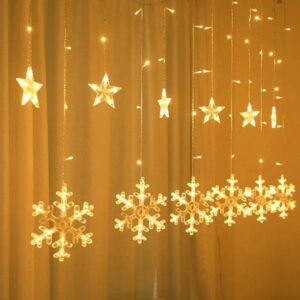 GÜN IŞIĞI - KAR TANE 3MT - FİŞLİ EKLEMELİ - FONKSİYONLU LUX SARKIT PERDE LED - DEKOR LAMBA (5286)