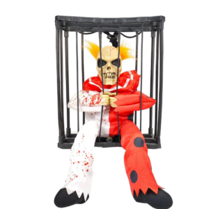 Hareketli Sesli Sensörlü Mahkum Joker İskelet Dekorasyon 22x27 cm (5286)