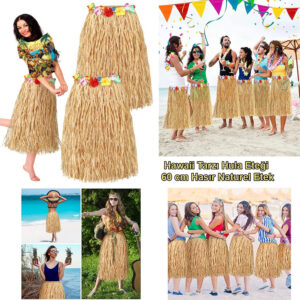 Hawaii Tarzı Hula Eteği – 60 cm Hasır Naturel Etek (5286)