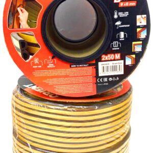 KAHVERENGİ 100MT2X50MTBOBİN FİTİL KAPI PENCERE BANT (5286)