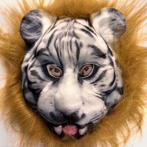 Kahverengi Saçlı Dişli Kaplan Maskesi Mega Peluş 25 No (5286)