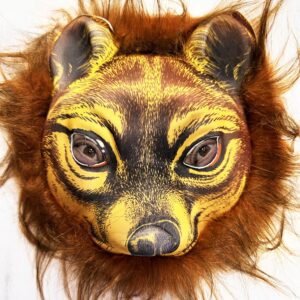 Kahverengi Saçlı Kaplan Aslan Leopar Maskesi Mega Peluş 32 No (5286)