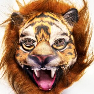 Kahverengi Saçlı Yeleli Aslan Kaplan Kurt Maskesi Mega Peluş 28 No (5286)