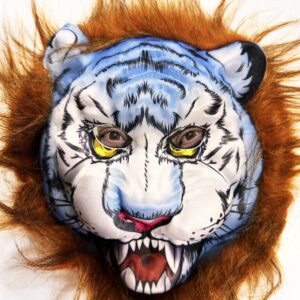 Kahverengi Saçlu Köpek Kurt Kaplan Maskesi Mega Peluş 34 No (5286)