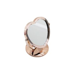 KALP MODEL 7 İNÇ= ÇAP:17.5CM MAKYAJ AYNASI ÇİFT TARAFLI BRONZ - GÜMÜŞ PLS.ÇERÇEVE SABİT AYAK (5286)