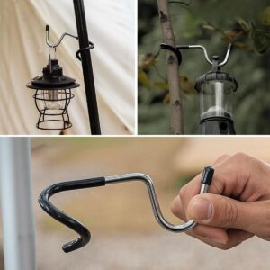 Kamp İçin Çok Fonksiyonlu S-Şekilli Direk Askısı Kaymaz Paslanmaz Çelik Eşya Asma Kancası (5286)