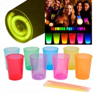 Karanlıkta Yanan Gece Işığı Mega Glow Bardaklar 8 Adet 8.5 x 10.5 cm (5286)