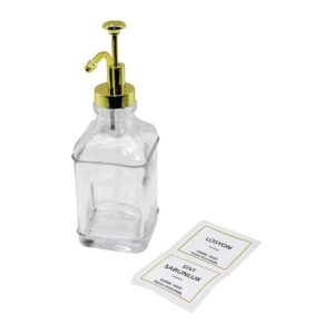 KARE CAM ŞİŞE ŞEFFAF DAMLATMAZ YAĞDANLIK 500ML POMPA - MUSLUK AYRIK MODEL BAŞLI (5286)