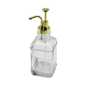 KARE CAM ŞİŞE - ŞEFFAF SIVI SABUNLUK 500ML POMPA - MUSLUK AYRIK MODEL BAŞLI (5286)