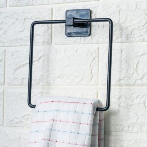 Kendiliğinden Yapışkanlı Siyah Paslanmaz Metal Kare Havluluk (5286)