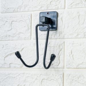 Kendiliğinden Yapışkanlı Siyah Paslanmaz Metal Bornoz ve Havlu Askılığı (5286)