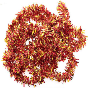 Kırmızı Altın Renk 4 cm Genişlik Garland Çift Renk Sim Süs 180 cm (5286)