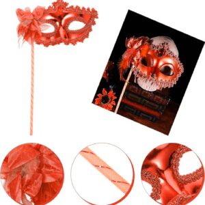 Kırmızı Işıltılı Tutmalı Fotoğraf Çekimi Maskesi 18x29 cm (5286)