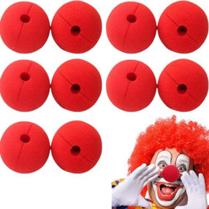 Kırmızı Renk Sünger Palyaço Burnu Takma Burun 10 Adet (5286)