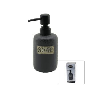 KISA ANTRASİT GRİ - MAT DESEN SERAMİK SIVI SABUNLUK (5286)