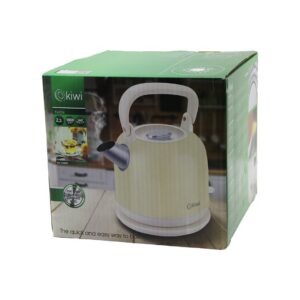 KİWİ KK-3340W KREM NOSTALJİ DEMLİK MODELÇELİK KETTLE SU ISITICI 2.2LT1800W PASLANMAZ ÇELİK GÖVDE- GİZLİ RESİZTANS (5286)