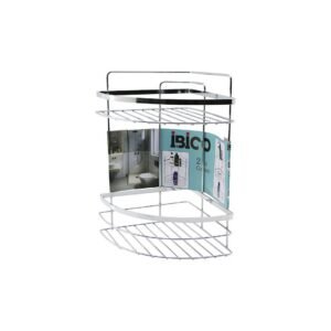 LAMALI   2 KATLI - ÜÇGEN   KROM   METAL  BANYO KÖŞELİK - DUŞKABİN RAF (5286)