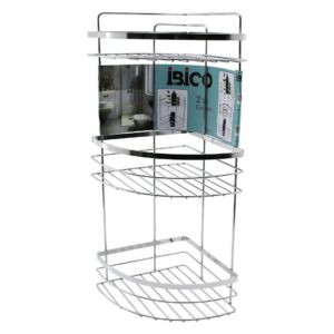 LAMALI   3 KATLI - ÜÇGEN   KROM   METAL  BANYO KÖŞELİK - DUŞKABİN RAF (5286)