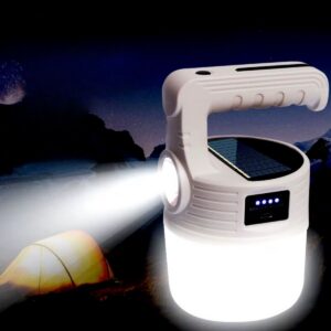 LED Güneş Enerjili Kamp Lambası–2000 Lümen Süper Parlak, 5 Aydınlatma Modlu,USB ile Şarj Edilebilir Dış Mekan,Asılabilir Torch El Feneri (5286)