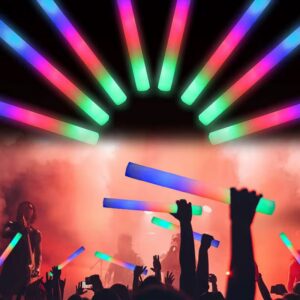 Led Işıklı 3 Modlu Kauçuk Işıklı Sünger Parti Çubuk Sopa - 46 cm (6’lı Paket) (5286)